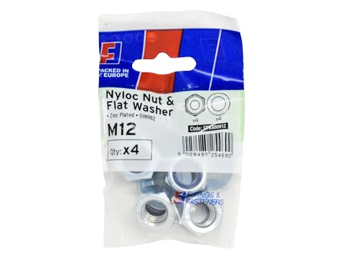 Forgefix Nyloc Mutter und Unterlegscheibe M12 ForgePack 4, hell verzinkt für erhöhte Korrosionsbeständigkeit Forgefix Nyloc Mutter und Unterlegscheibe M12 ForgePack 4, hell verzinkt für erhöhte Korrosionsbeständigkeit von Forgefix