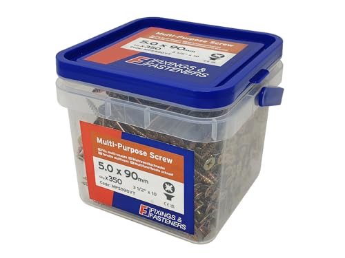 Mehrzweck-Pozi-kompatible Schraube CSK ST ZYP 5,0 x 90 mm Dose 350 Mehrzweck-Pozi-kompatible Schraube CSK ST ZYP 5,0 x 90 mm Dose 350 von Forgefix