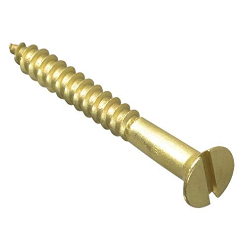 Wood Screw Slotted CSK Brass 1.1/2in x 8 Forge Pack 10 von Forgefix