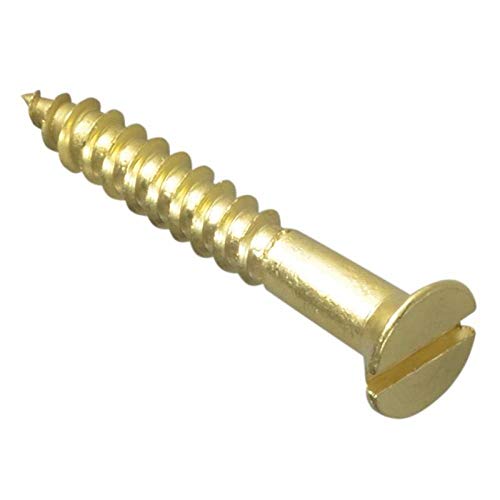Wood Screw Slotted CSK Brass 1.1/4in x 8 Forge Pack 12 von Forgefix