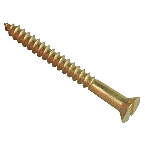 Wood Screw Slotted CSK Brass 2in x 10 Forge Pack 6 von Forgefix