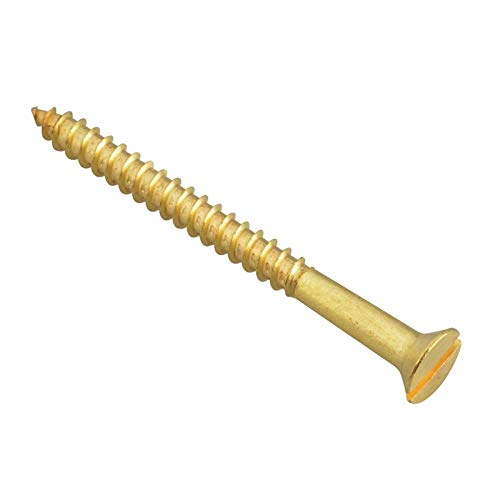 Wood Screw Slotted CSK Brass 2in x 8 Forge Pack 8 von Forgefix