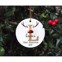 Personalisierte Baby Erste Weihnachtskugel, Personalisierte Baum Dekoration von Forgetmeknotwales