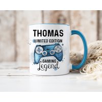 Personalisierte Gamer Tasse, Geschenk Für Gamer, Enkel, Gaming Geschenk, Jungen, Teenager von Forgetmeknotwales