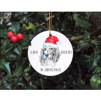 Personalisierte Hundekugel, Weihnachtsmann Pfoten Weihnachtsbaumdekoration, Haustier Weihnachtskugel, Personalisierte Hundeverzierung, Springer von Forgetmeknotwales