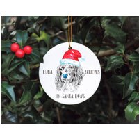 Personalisierte Hundekugel, Weihnachtsmann Pfoten Weihnachtsbaumdekoration, Haustier Weihnachtskugel, Personalisierte Hundeverzierung, Springer von Forgetmeknotwales