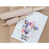 Personalisiertes Kuh T-Handtuch, Aquarell Geschenke Für Zuhause, Homewear Geschenke. Geschenk Sie von Forgetmeknotwales