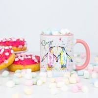 Pinguin Geschenk, Personalisierte Tasse, Aquarell Tasse Geschenk Set, Für Sie, Freundin, Tochter von Forgetmeknotwales