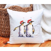 Pinguin Weihnachtskissen, Personalisiertes Luxus Kissen Geschenk, Weihnachtsgeschenk Für Paare, Weihnachtsgeschenke Sie, Ihn von Forgetmeknotwales