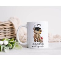 Welsh Graduation Geschenk, Abschluss Tasse, Personalisierte Mug von Forgetmeknotwales