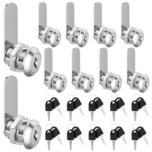 Forhandy 10 Stück Briefkastenschloss 20mm Schrankschloss mit Schlüssel, Ein Schlüssel Steuert ein Briefkastenschloß, Passend für Türstärken bis 16 mm(Einzigartig) von Forhandy