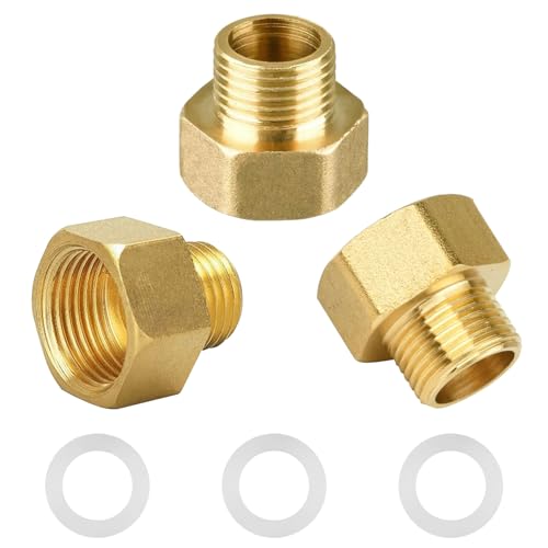 Forhandy 3 Stück Reduzierstück G1/2" auf G3/4" aus Messing AG/IG Reduzierverlängerung mit Gummidichtung Adapter 1/2 auf 3/4 Zoll Chrom Muffennippel Reduziert für die Umwandlung von Rohrverbindungen Forhandy 3 Stück Reduzierstück G1/2" auf G3/4" aus Messing AG/IG Reduzierverlängerung mit Gummidichtung Adapter 1/2 auf 3/4 Zoll Chrom Muffennippel Reduziert für die Umwandlung von Rohrverbindungen von Forhandy