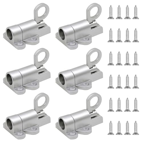Forhandy Spring Riegelschloss 6pcs, Federriegel Automatische Türriegel Federverriegelung aus Aluminium, Verriegelung Türriegel mit Schraube für Fenster Schranktüren Balkontüren Gartentüren Holztüren von Forhandy