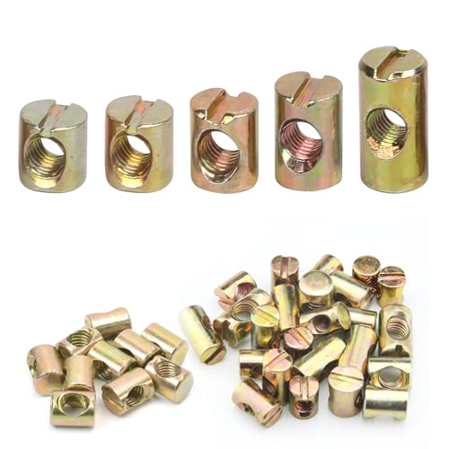 Forhandy 50 Stück Quermutterbolzen M6, Zylindermutter Kohlenstoffstahl Barrel Muttern 11mm 12mm 13mm 15mm 20mm, Schlitz Zylindermuttern für Kinderbetten Stühle Möbelbetten Forhandy 50 Stück Quermutterbolzen M6, Zylindermutter Kohlenstoffstahl Barrel Muttern 11mm 12mm 13mm 15mm 20mm, Schlitz Zylindermuttern für Kinderbetten Stühle Möbelbetten von Forhandy