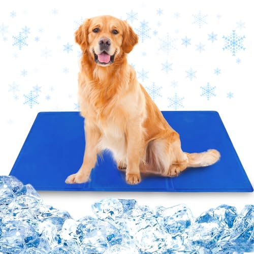 Forhandy 90 x 50cm Kühlmatte Hunde, Hundekühlmatte Selbstkühlend mit Ungiftiges Gel Kratzfest Katzen Kühlmatte Faltbare Kühlmatte für Haustiere zum Sofas/Böden/Rücksitzbank im Auto - Blau Forhandy 90 x 50cm Kühlmatte Hunde, Hundekühlmatte Selbstkühlend mit Ungiftiges Gel Kratzfest Katzen Kühlmatte Faltbare Kühlmatte für Haustiere zum Sofas/Böden/Rücksitzbank im Auto - Blau von Forhandy