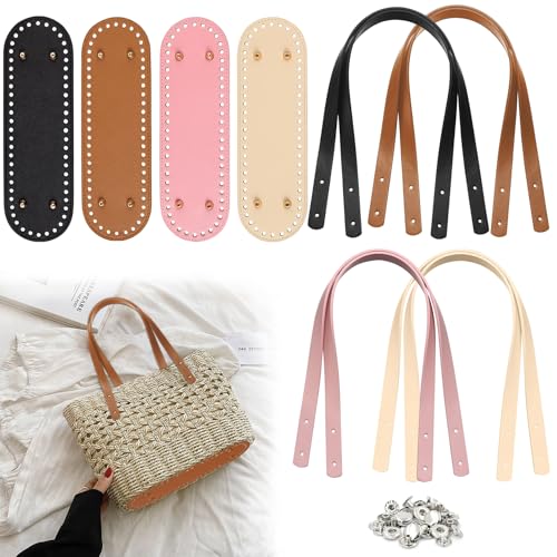 Forhandy 12 Stück Taschenboden Taschenhenkel Set, PU Taschengriffe Taschenboden Schultergurte Set mit Niet 30x10cm für Häkeltasche Stricktasche Umhängetasche DIY Taschen Forhandy 12 Stück Taschenboden Taschenhenkel Set, PU Taschengriffe Taschenboden Schultergurte Set mit Niet 30x10cm für Häkeltasche Stricktasche Umhängetasche DIY Taschen von Forhandy