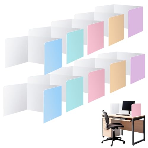 Forhandy 10 Stück Trennwand für Schreibtisch, Sichtschutz Schreibtisch Faltbare Schreibtisch Trennwand 40×30×30cm, Sichtschutz Schreibtischpanel für Büro/Lernbüro Grundschule/Bibliothek von Forhandy