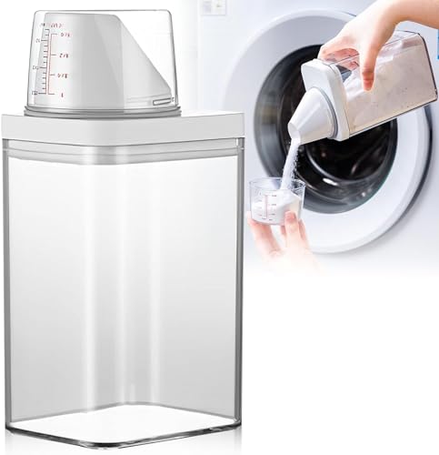 Forhome Waschmittel Aufbewahrung Mit Messbecher 1,1L Waschpulver Aufbewahrungsbox Waschmittelbox Waschmittelbehälter von Forhome