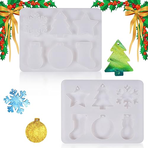 Forhome Weihnachten Resin Silikonform, DIY Silikon Schneeflocke Formen, Silikonform Weihnachten Epoxidharz Formen DIY Silikon Schneeflocke Formen, Epoxidharz Formen für Weihnachtsdekoration von Forhome