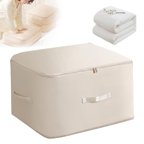 Ultra platzsparender Selbstkomprimierender Organizer, Compression Packing Cubes, Selbstkompressions-organizer, Selbstkomprimierende Bewegliche Organizertaschen für Bettdecken Kleidung Decken (Beige) von Forhome