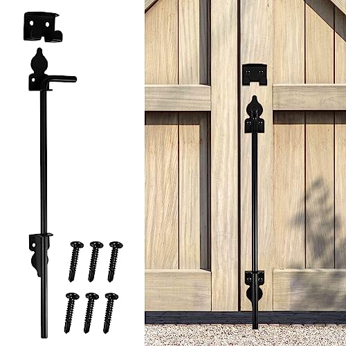 Cane Gate Drop Bolt Rod Kit 18 inch Heavy Duty Iron Gate Ground Latch Multipurpose Fence Ground Latch Gates Doors Stopper for Wood PVC Gates Fences Doors von Foribyw