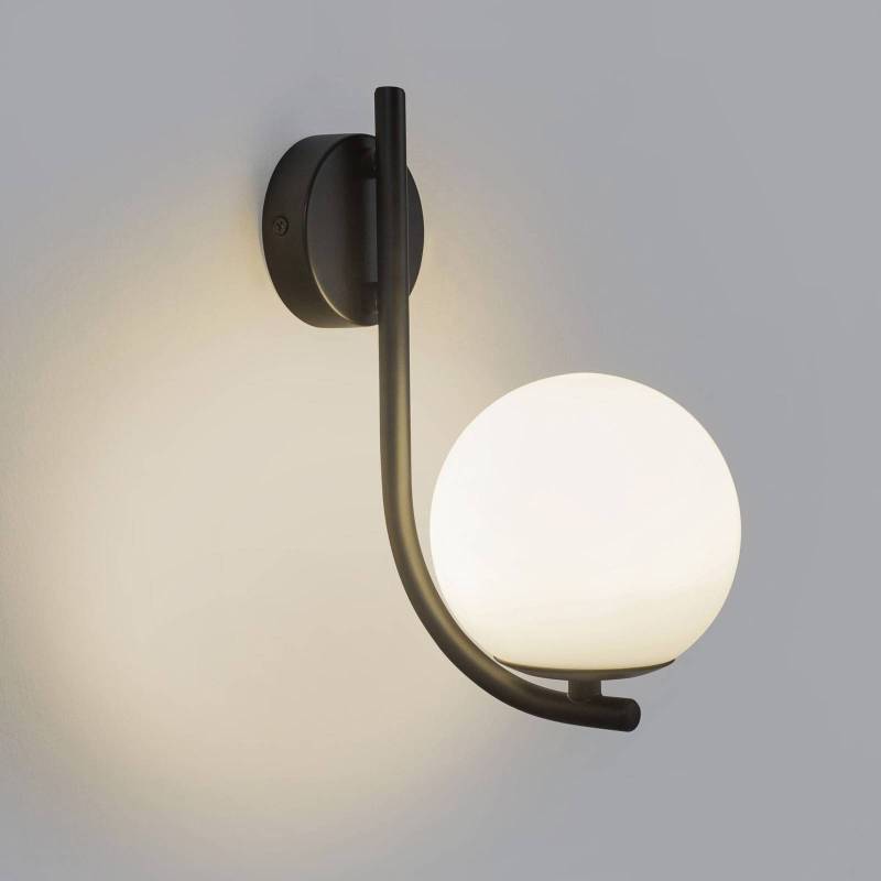 Forlight Wandlampe Sfera Single, schwarz, Glas, Breite 12 cm von Forlight