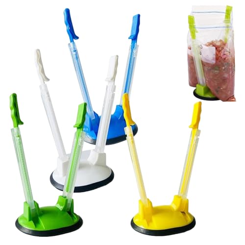 Forlush 4 Stück Baggy Rack, Plastiktaschen Ständer, Gefrierschrank Baggy-Halter, für Lebensmittelabfallbeutel, Freihandbeutel von Forlush