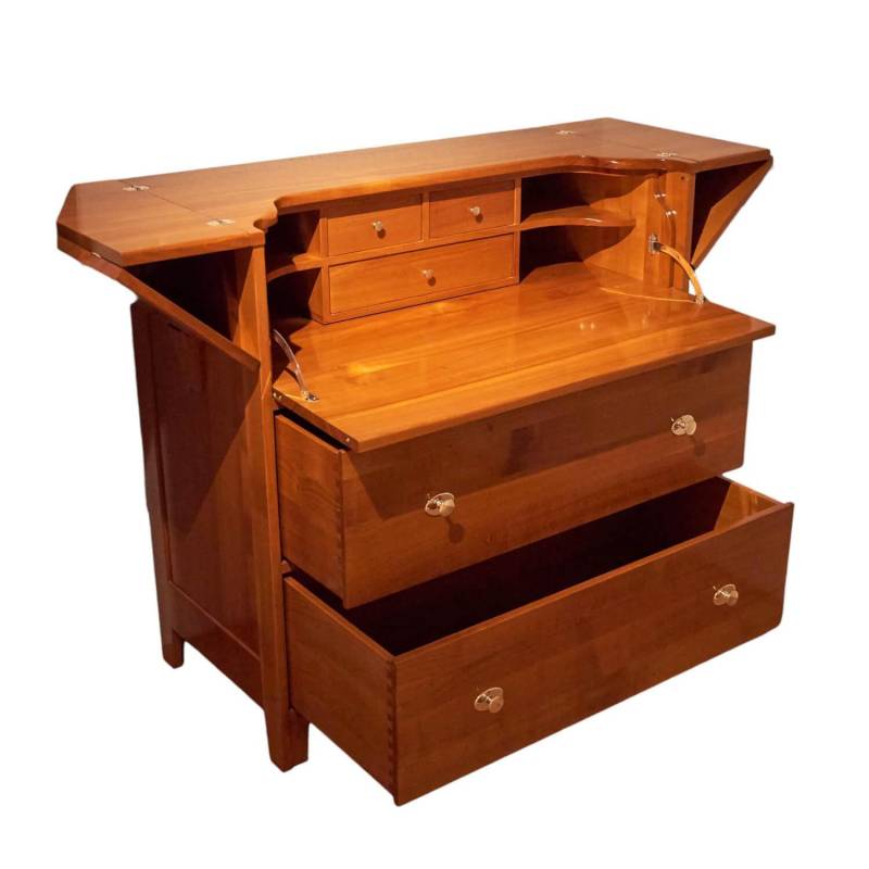 Sekretär Kirschbaum Griffe Metall Glänzend Sekretär Kirschbaum Griffe Metall Glänzend von Form Exclusiv