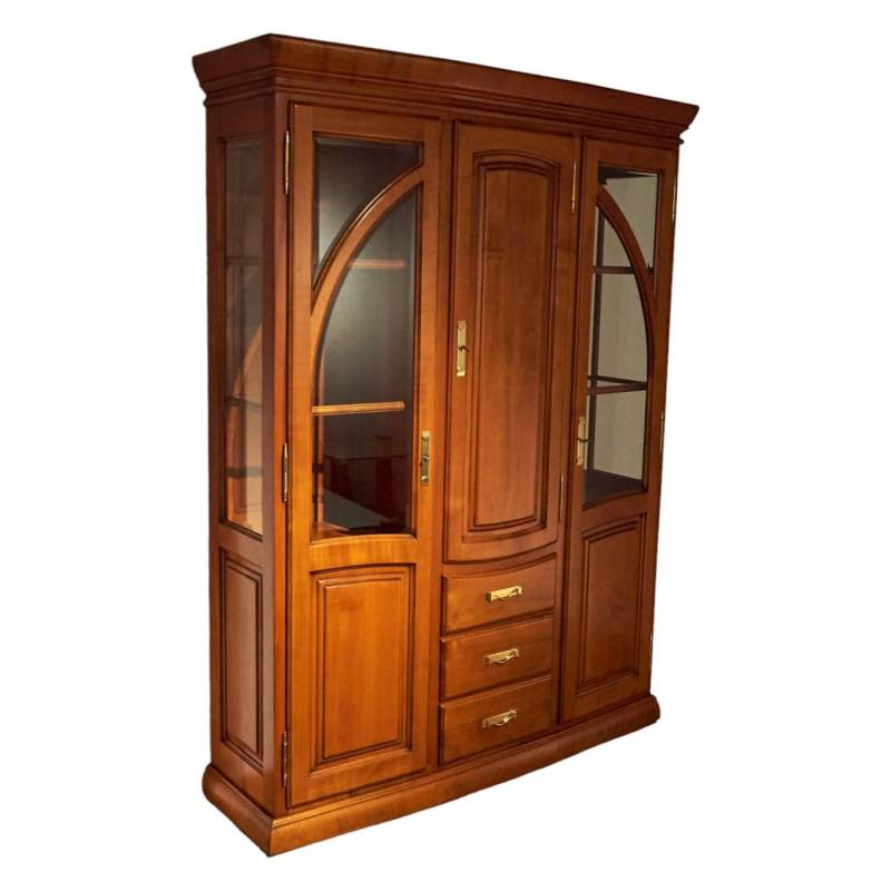 Vitrine Poesie Wildkirsche Poliert Mit Glaselementen von Form Exclusiv