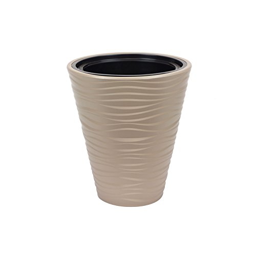Form Plastic Blumentopf Blumenkübel inkl Einsatz beige Struktur gewellt H 39 cm Sahara von Form Plastic