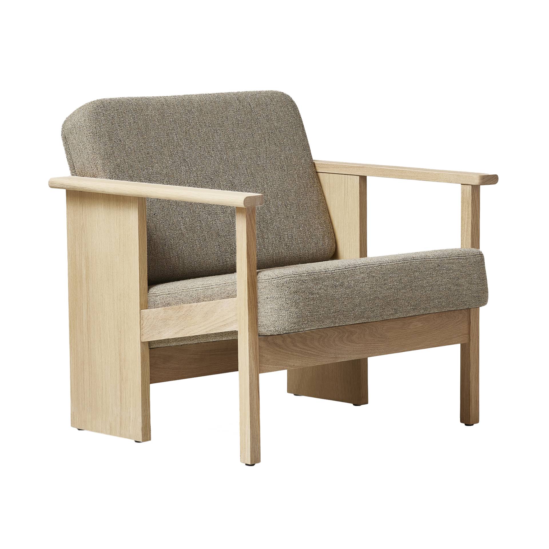 Form & Refine - Block Lounge Sessel Eiche weiß geölt - braun 227/Hallingdal 65/LxBxH 69,5x73,5x70cm/Gestell Eiche weiß geölt von Form & Refine