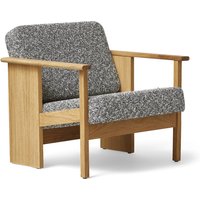 Form & Refine - Block Loungesessel, Eiche weiß geölt / schwarz-weiß 0004 (Zero) von Form & Refine
