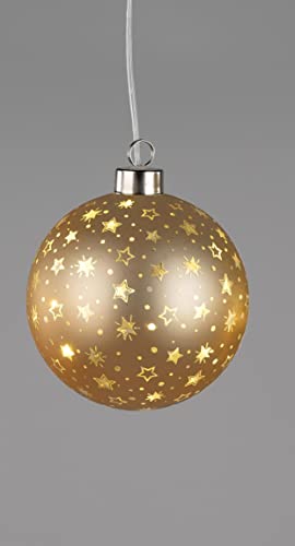 Deko-Kugel hängend in Gold mit Timer Weihnachten Dekoration Fenster Schmuck wählbar in 3 Größen (10_cm) von formano