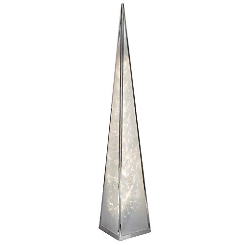 Formano Deko-Pyramide aus Metall, 60 cm, mit 12 LEDs, 1 Stück, Silber, mit Drehmotor und Adapter von formano
