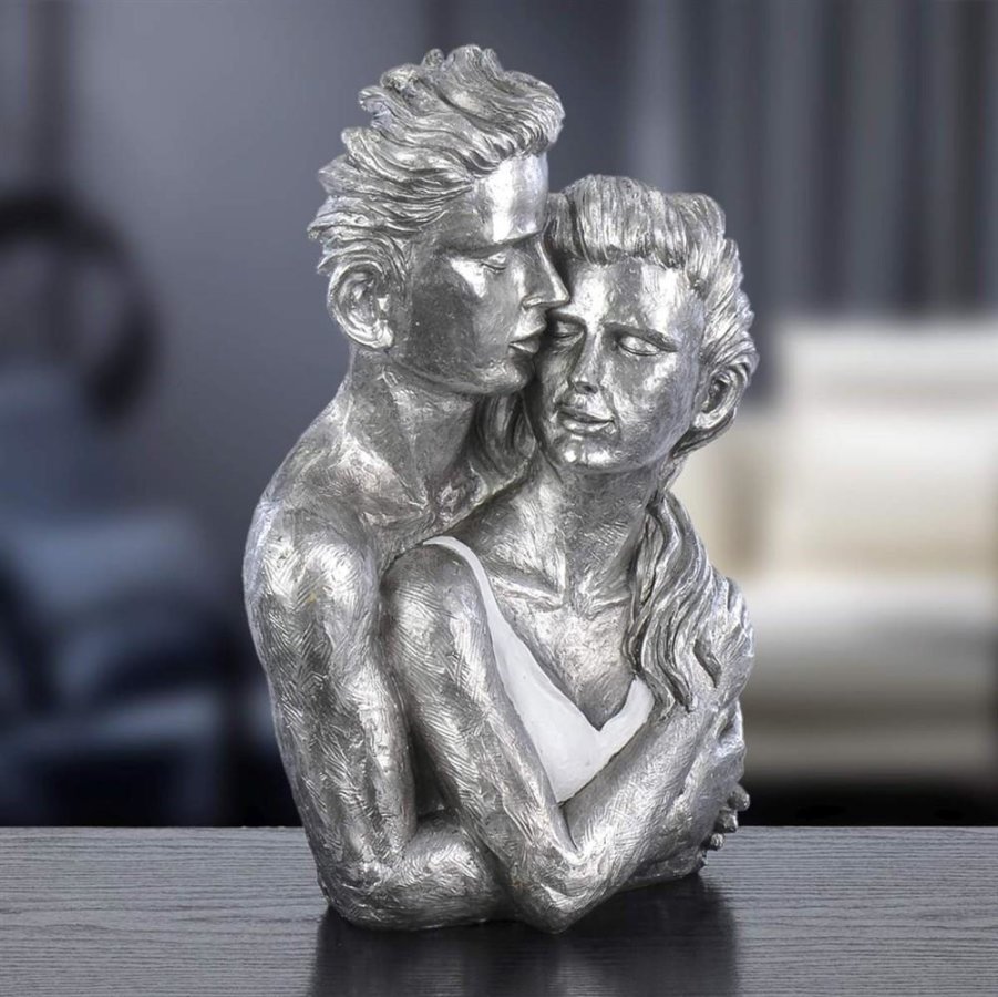Formano Dekofigur Paar in Umarmung silber 38cm