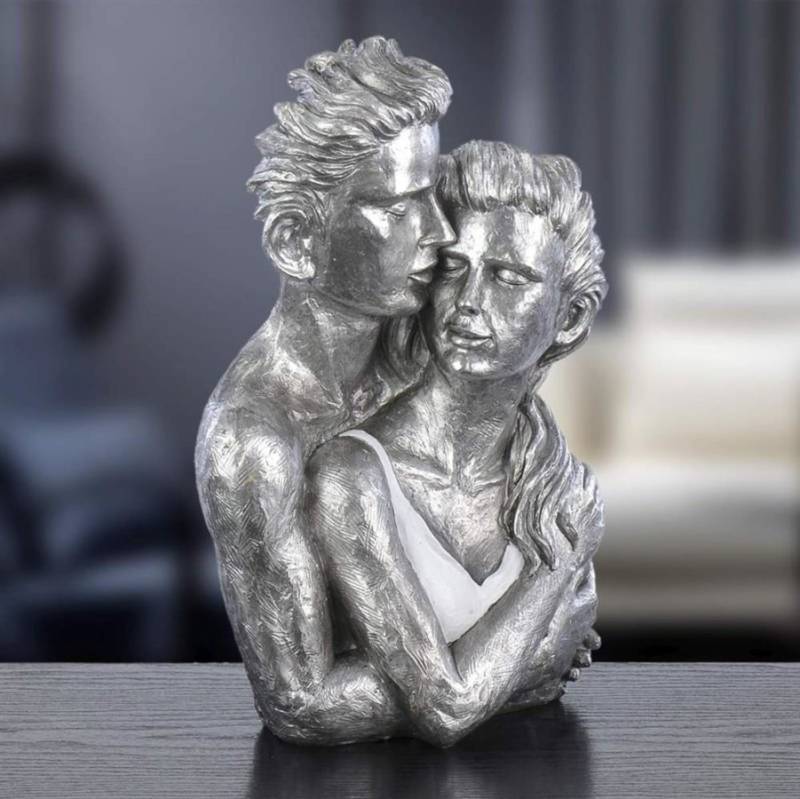 Formano Dekofigur Paar in Umarmung silber 38cm