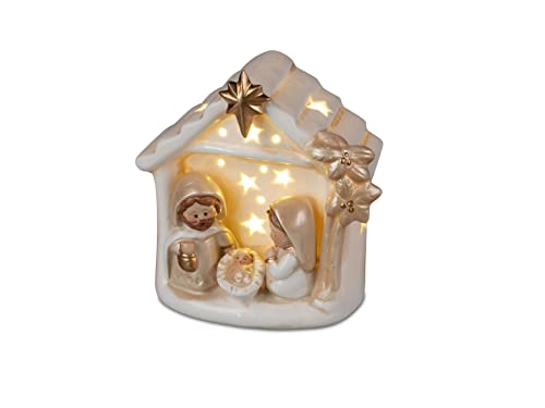 formano Krippe mit LED-Licht + Timer 12x11cm aus Weiss-glasiertem Porzellan mit Relief und Durchbruch formano Krippe mit LED-Licht + Timer 12x11cm aus Weiss-glasiertem Porzellan mit Relief und Durchbruch von formano