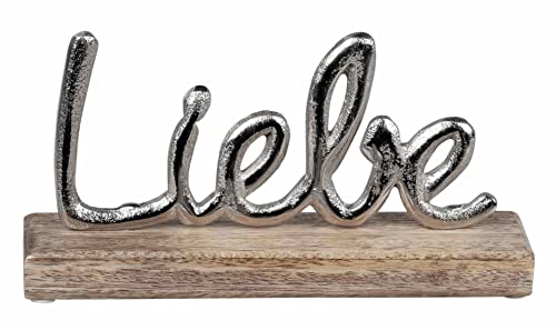 Formano Schriftzug Liebe 13x23cm Alu - Mango - Holz von formano