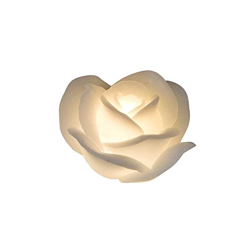 LED Wachs Kerze ROSE mit Timerfunktion D. 11cm weiß Formano von formano