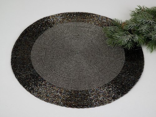 formano, Platzset, rund, 2-teiliges Set, 35 cm, schwarz-Silber von formano