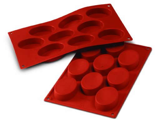 Silikomart SF018 OVALS Silikonform 70x50 h 20 mm, Silikon, terracotta von silikomart