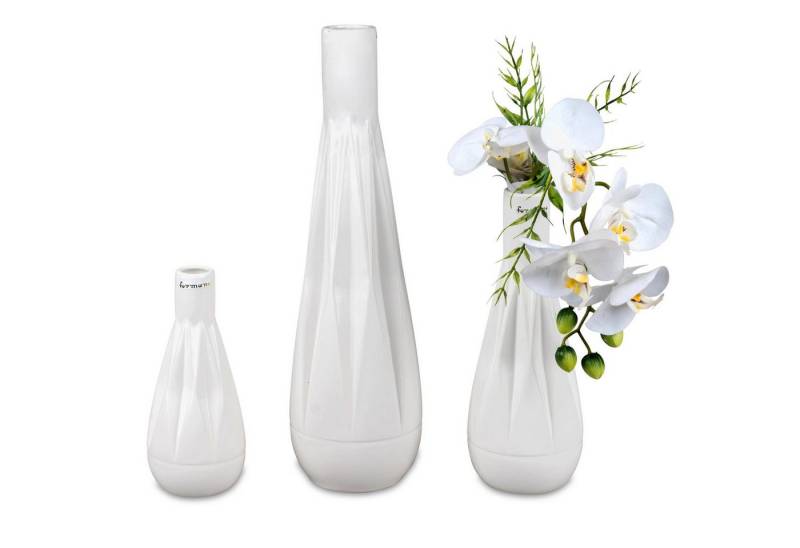 formano Dekovase Relief Zacken, Farbe: Weiß, Motiv: Zacken formano Dekovase Relief Zacken, Farbe: Weiß, Motiv: Zacken von formano