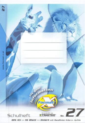 1 Packung a 10 Schulhefte Format-x Heft A5 16BL Lin27 von Format-X