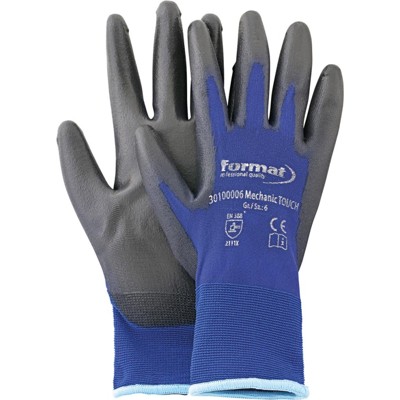 Handschuh MechanicTouch, blau/schwarz,,Größe 6 von Format