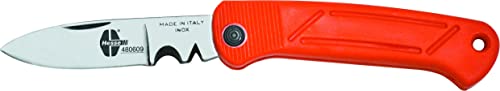Hesse Elektrikermesser Rot (Karbonstahl, zwei Kerben, Klinge, 82 mm, Länge: 192 mm) 480609 von Format