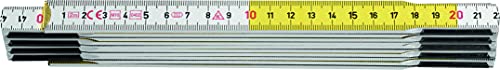 Hultafors Meterstab Hessemeter 270-2-10 aus Buchenholz, Messbereich maximal 2000 mm, schwarz-rote Duplexteilung, verdeckte Gliederverbindung von Format