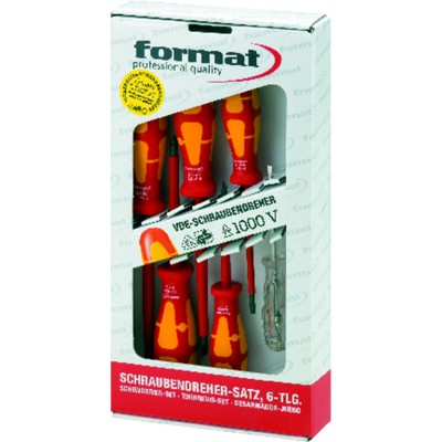 Schraubendreher-Satz VDE mit Spannungsprüfer PH 6-teilig Schraubendreher-Satz VDE mit Spannungsprüfer PH 6-teilig von Format