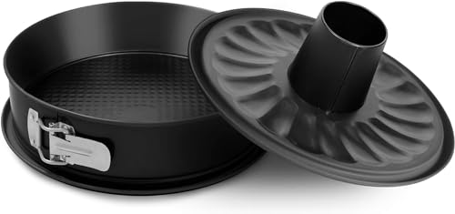 FORMEGOLOSE™, Springform mit Flach- und Rohrboden, mit Auslaufschutz - Stahl mit doppelter Antihaftbeschichtung, 24cm, Schwarz FORMEGOLOSE™, Springform mit Flach- und Rohrboden, mit Auslaufschutz - Stahl mit doppelter Antihaftbeschichtung, 24cm, Schwarz von Formegolose