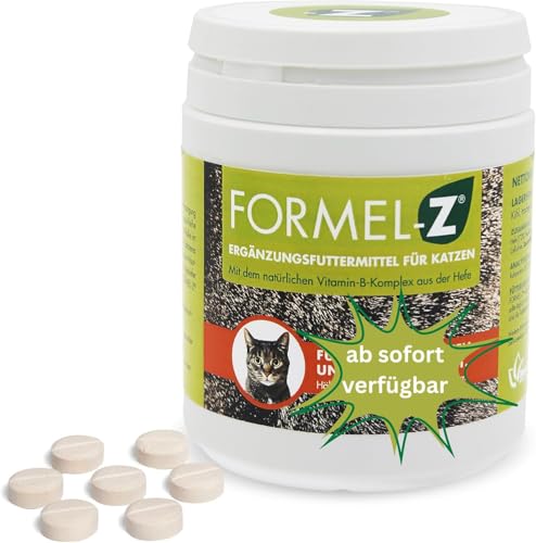 FORMEL-Z® Haut- & Fellpflege Hautschutz Katze | Studien-geprüft | Ohne Chemie | 365 Tabletten | Von Experten entwickelt | Mit natürlichem Vitamin-B-Komplex | Besondere Akzeptanz von Formel-Z