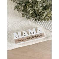 Silikonform/Gießform Sockel Schriftzug „Mama" Mit Klötzchen Einschub Raysin von Formenvielfalt
